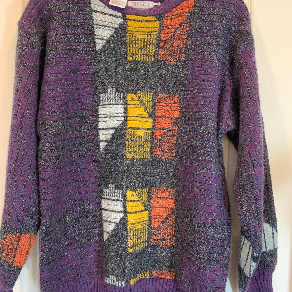 Bugatchi Uomo – Vintage Men’s Knit‎ Sweater - 80s - 90s